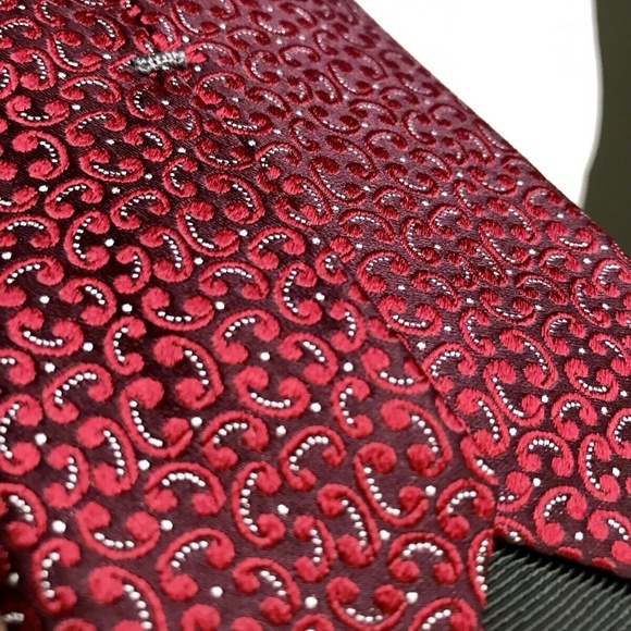 Ermenegildo Zegna Tie REGAL Red pattern Silk Italy - Picture 2 of 8